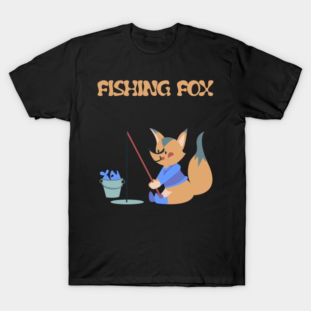 The fishing fox T-Shirt by Imutobi